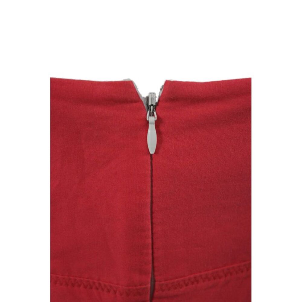 Tahari Women Maxi Sundress Red Cotton V-Neck Sleeveless Zip Beach Size 12_4